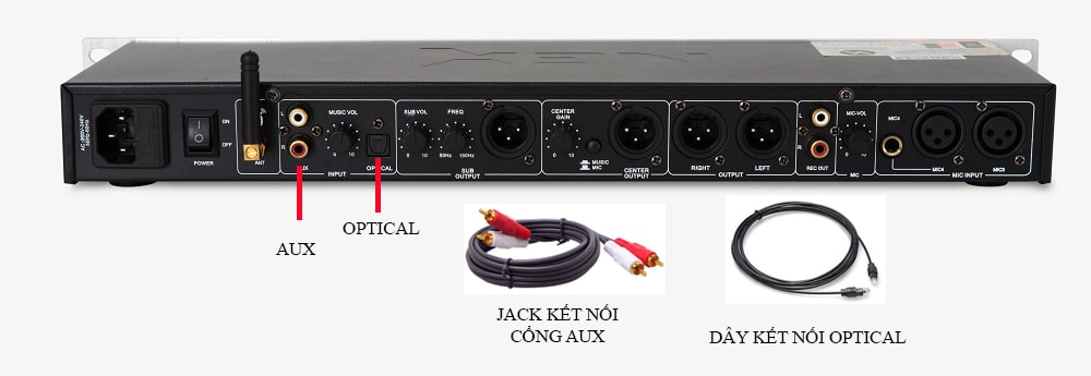 Vang cơ Nex FX8 kết nối tín hiệu âm thanh