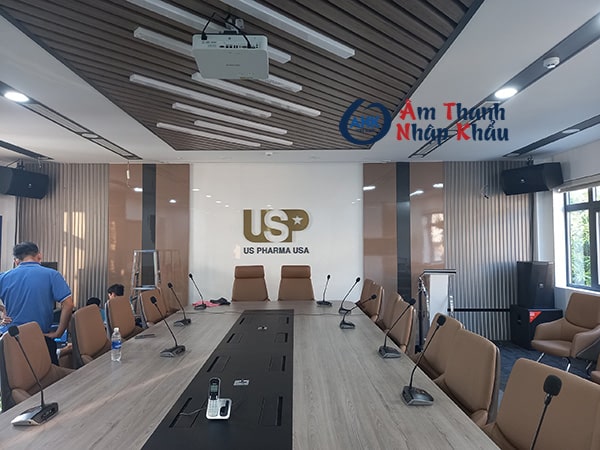 Hình ảnh lắp đặt hệ thống âm thanh phòng họp Công ty dược phẩm USP