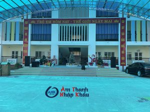 Hình ảnh lắp đặt hệ thống âm thanh hội trường cho Trường mầm non Mễ Sở, Văn Giang, Hưng Yên